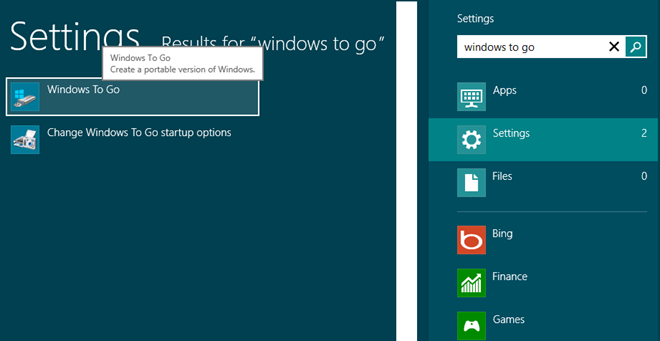 Search Windows to Go